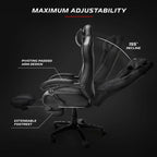 Chaise de jeu RESPAWN 110 Pro - Chaise de jeu avec repose-pieds, chaise de bureau ergonomique