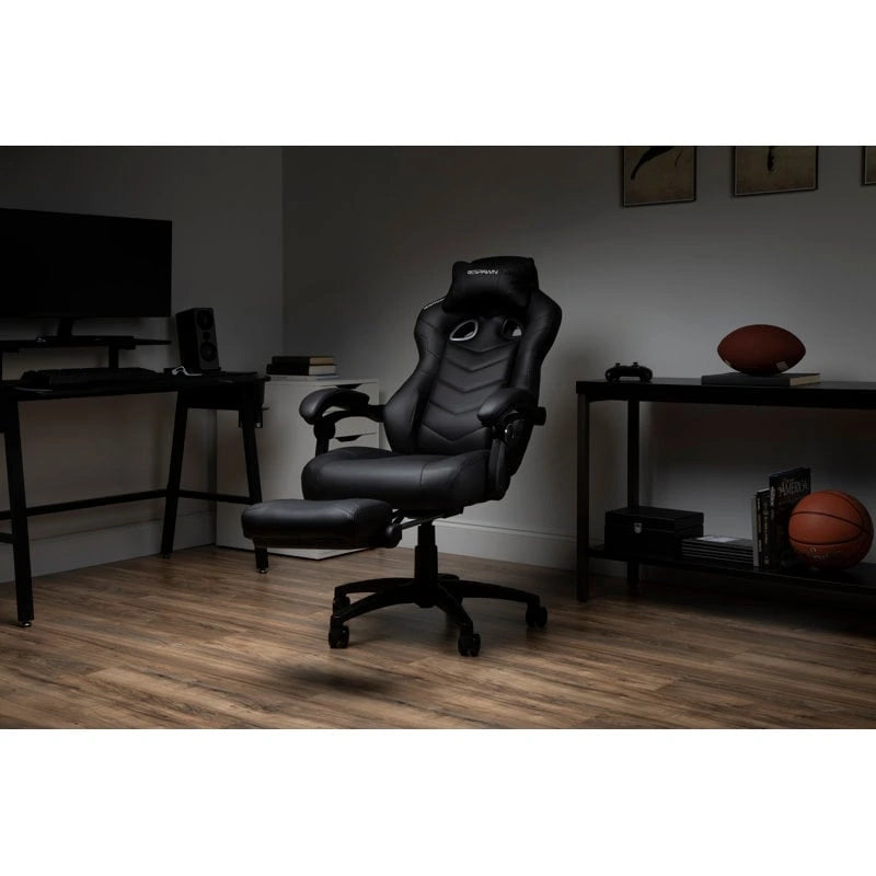 Chaise de jeu RESPAWN 110 Pro - Chaise de jeu avec repose-pieds, chaise de bureau ergonomique