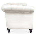 Canapé 3 places Chesterfield traditionnel, similicuir, crème 84,65