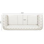 Canapé 3 places Chesterfield traditionnel, similicuir, crème 84,65