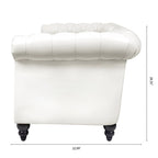 Canapé 3 places Chesterfield traditionnel, similicuir, crème 84,65