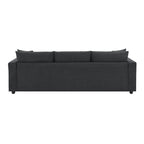 Canapé d'angle moderne, ensemble de canapé en forme de L avec 2 oreillers offerts, ensemble de canapé 4 places en tissu polyester avec ottoman convertible