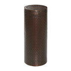 Table piédestal haute et fine en métal, au design rainuré ou martelé, de couleur marron – Lot de 4 – Roche River Decor