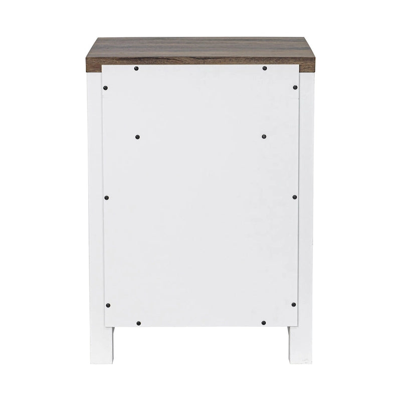 Table d'appoint de canapé, table de chevet avec étagère de rangement, en noyer, pour porte de grange
