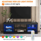 Meuble TV Console Moderne 66" avec LED RGB pour TV jusqu'à 75"
