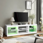 Meuble TV Console Moderne 66" avec LED RGB pour TV jusqu'à 75"
