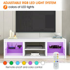 Meuble TV Console Moderne 66" avec LED RGB pour TV jusqu'à 75"