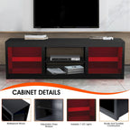 Meuble TV Console Moderne 66" avec LED RGB pour TV jusqu'à 75"