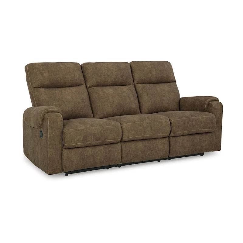 Canapé inclinable 3 places en similicuir marron, 86 po L
