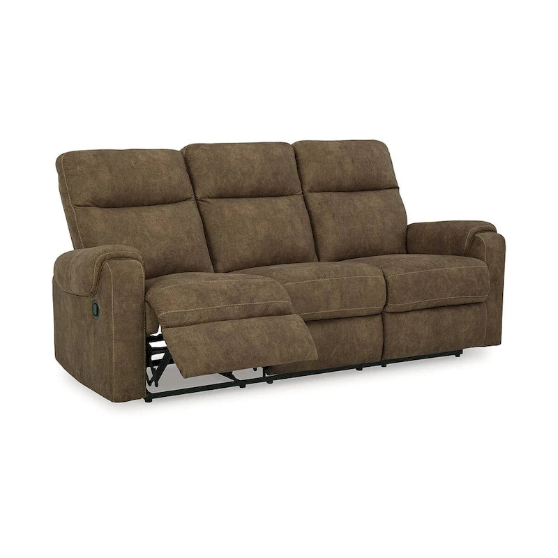 Canapé inclinable 3 places en similicuir marron, 86 po L