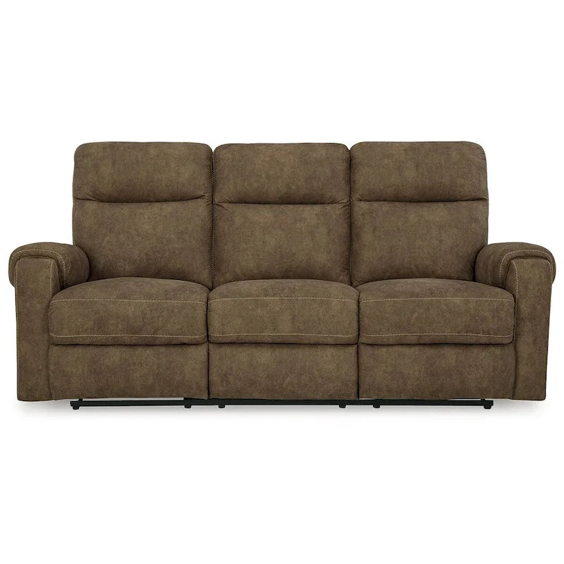 Canapé inclinable 3 places en similicuir marron, 86 po L