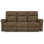 Canapé inclinable 3 places en similicuir marron, 86 po L