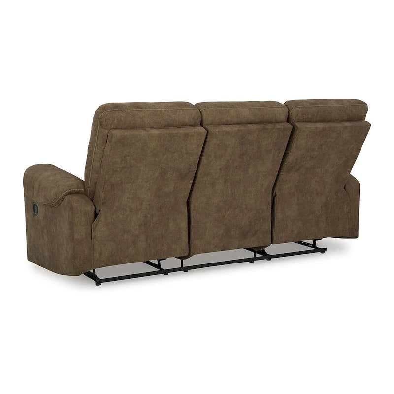 Canapé inclinable 3 places en similicuir marron, 86 po L