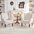 Fauteuil d'appoint avec pieds tournés, lot de 2, bleu/beige/gris