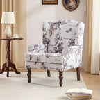 Fauteuil d'appoint avec pieds tournés, lot de 2, bleu/beige/gris
