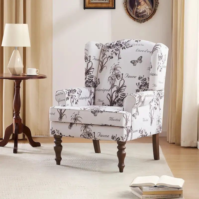 Fauteuil d'appoint avec pieds tournés, lot de 2, bleu/beige/gris