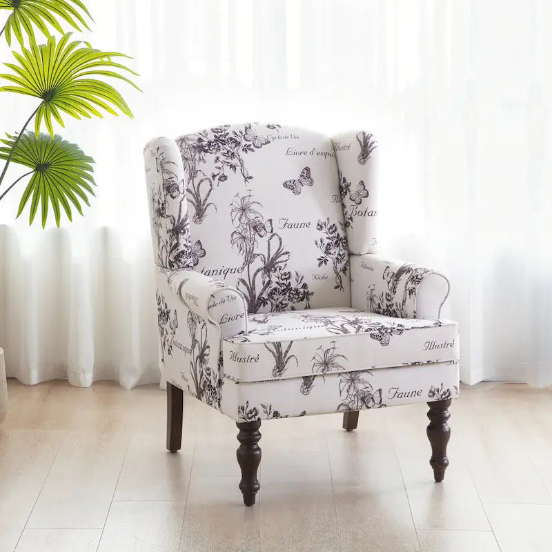 Fauteuil d'appoint avec pieds tournés, lot de 2, bleu/beige/gris
