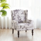 Fauteuil d'appoint avec pieds tournés, lot de 2, bleu/beige/gris