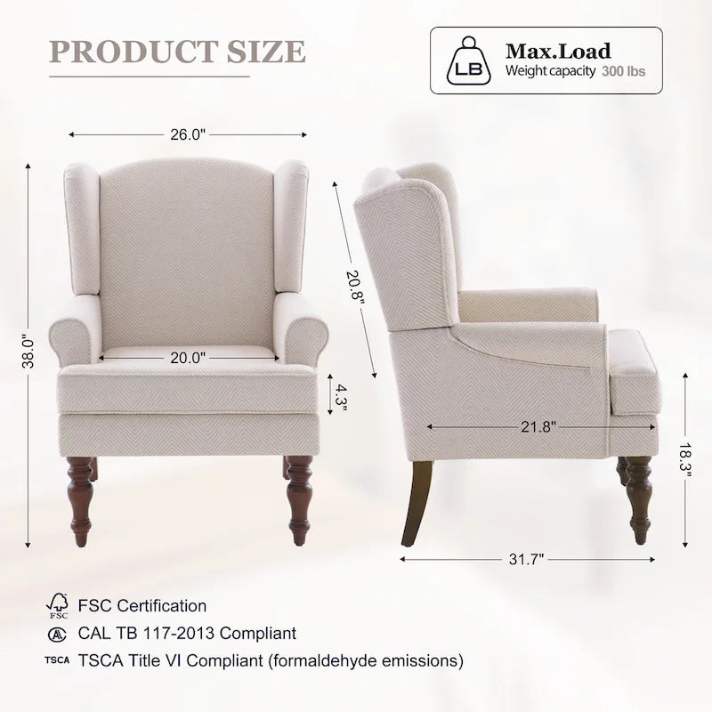 Fauteuil d'appoint avec pieds tournés, lot de 2, bleu/beige/gris