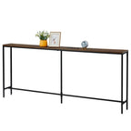 Table console de 70,9 pouces avec 2 prises de courant et ports USB, table d'entrée étroite, table de canapé pour le salon