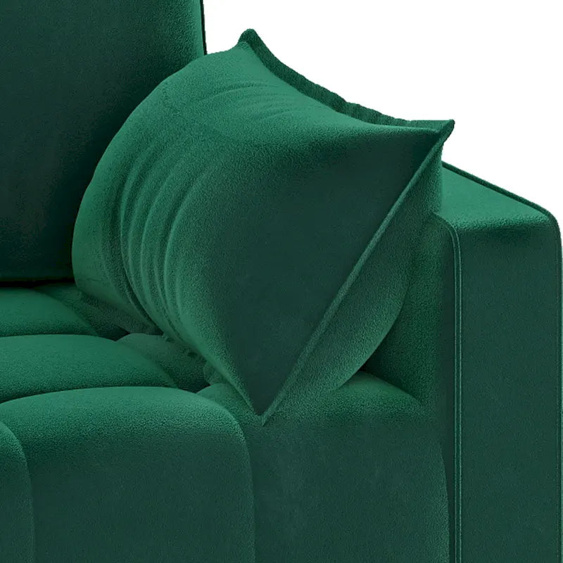Causeuse capitonnée en velours Moasis 56 avec siège capitonné et poche de rangement latérale