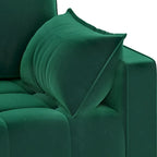 Causeuse capitonnée en velours Moasis 56 avec siège capitonné et poche de rangement latérale