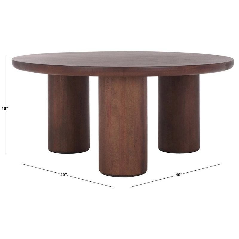 Table basse ronde Mork à 3 pieds SAFAVIEH Home - 40Lx40Px18H