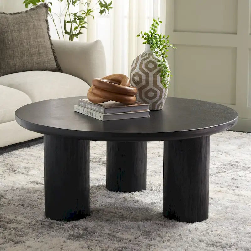 Table basse ronde Mork à 3 pieds SAFAVIEH Home - 40Lx40Px18H