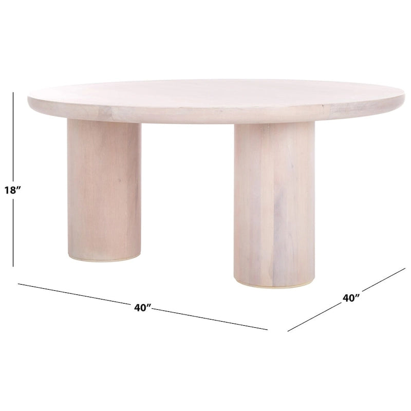 Table basse ronde Mork à 3 pieds SAFAVIEH Home - 40Lx40Px18H